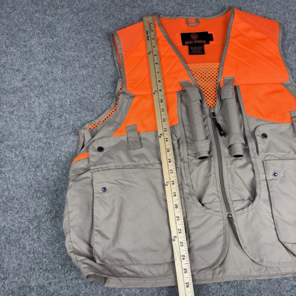 Game‎ Winner Hunting Vest Men's Large Blaze Orange Shooting Field Cargo Pockets